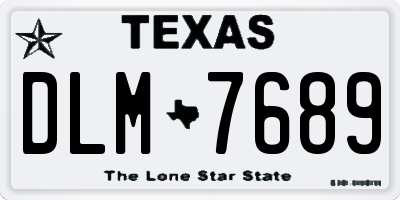 TX license plate DLM7689