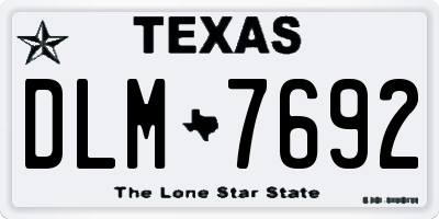 TX license plate DLM7692