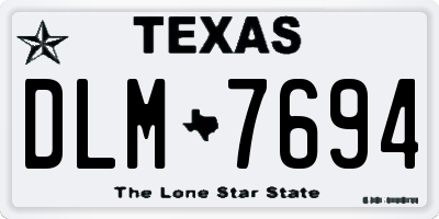 TX license plate DLM7694