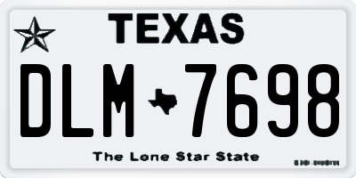 TX license plate DLM7698