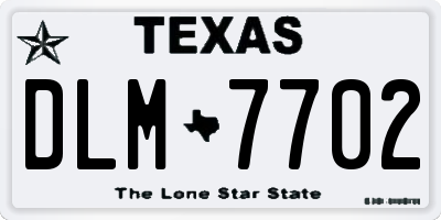 TX license plate DLM7702