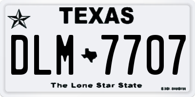 TX license plate DLM7707
