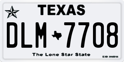 TX license plate DLM7708