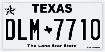 TX license plate DLM7710