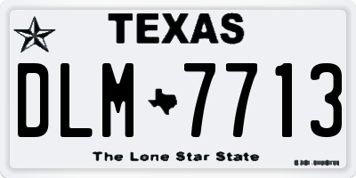 TX license plate DLM7713