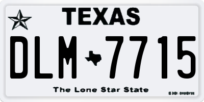 TX license plate DLM7715