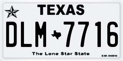 TX license plate DLM7716