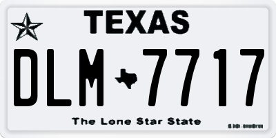 TX license plate DLM7717