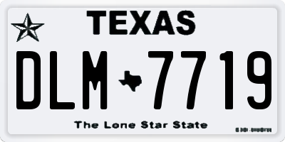 TX license plate DLM7719