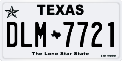 TX license plate DLM7721