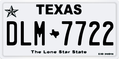 TX license plate DLM7722
