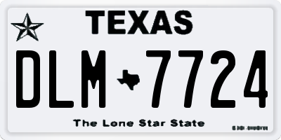 TX license plate DLM7724