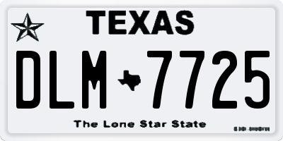 TX license plate DLM7725