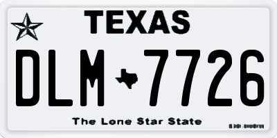 TX license plate DLM7726