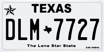 TX license plate DLM7727