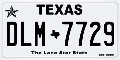 TX license plate DLM7729