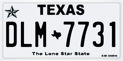 TX license plate DLM7731