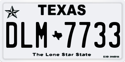 TX license plate DLM7733