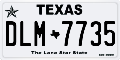 TX license plate DLM7735