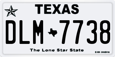 TX license plate DLM7738
