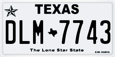 TX license plate DLM7743
