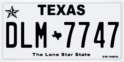 TX license plate DLM7747