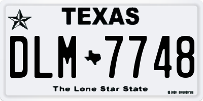TX license plate DLM7748