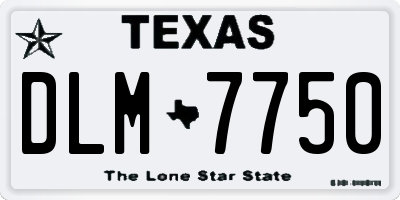 TX license plate DLM7750