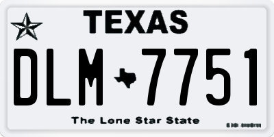 TX license plate DLM7751