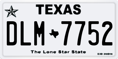 TX license plate DLM7752
