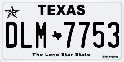 TX license plate DLM7753