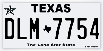 TX license plate DLM7754
