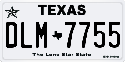 TX license plate DLM7755