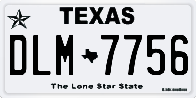 TX license plate DLM7756