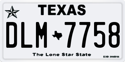 TX license plate DLM7758