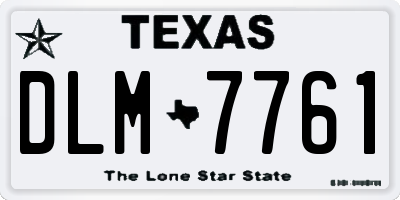 TX license plate DLM7761