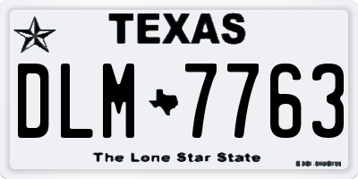 TX license plate DLM7763