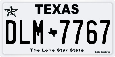 TX license plate DLM7767