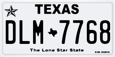 TX license plate DLM7768