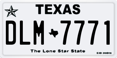 TX license plate DLM7771