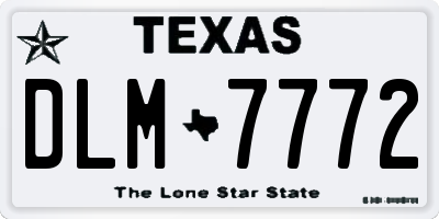 TX license plate DLM7772