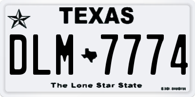 TX license plate DLM7774
