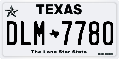 TX license plate DLM7780