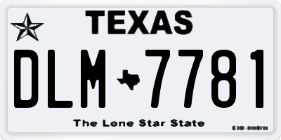 TX license plate DLM7781