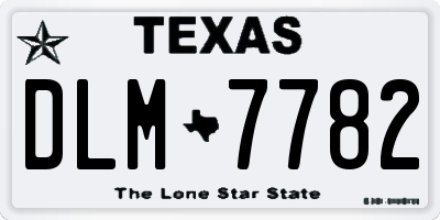 TX license plate DLM7782