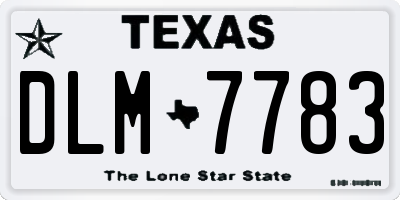 TX license plate DLM7783