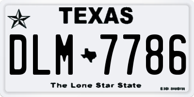 TX license plate DLM7786