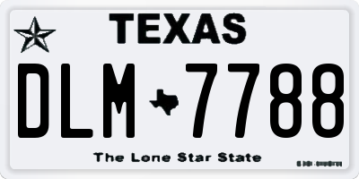 TX license plate DLM7788