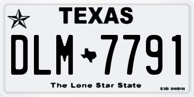 TX license plate DLM7791