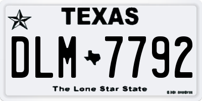 TX license plate DLM7792
